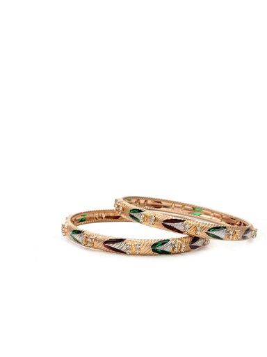 Royal Diadem Set of 2 Golden Bangles